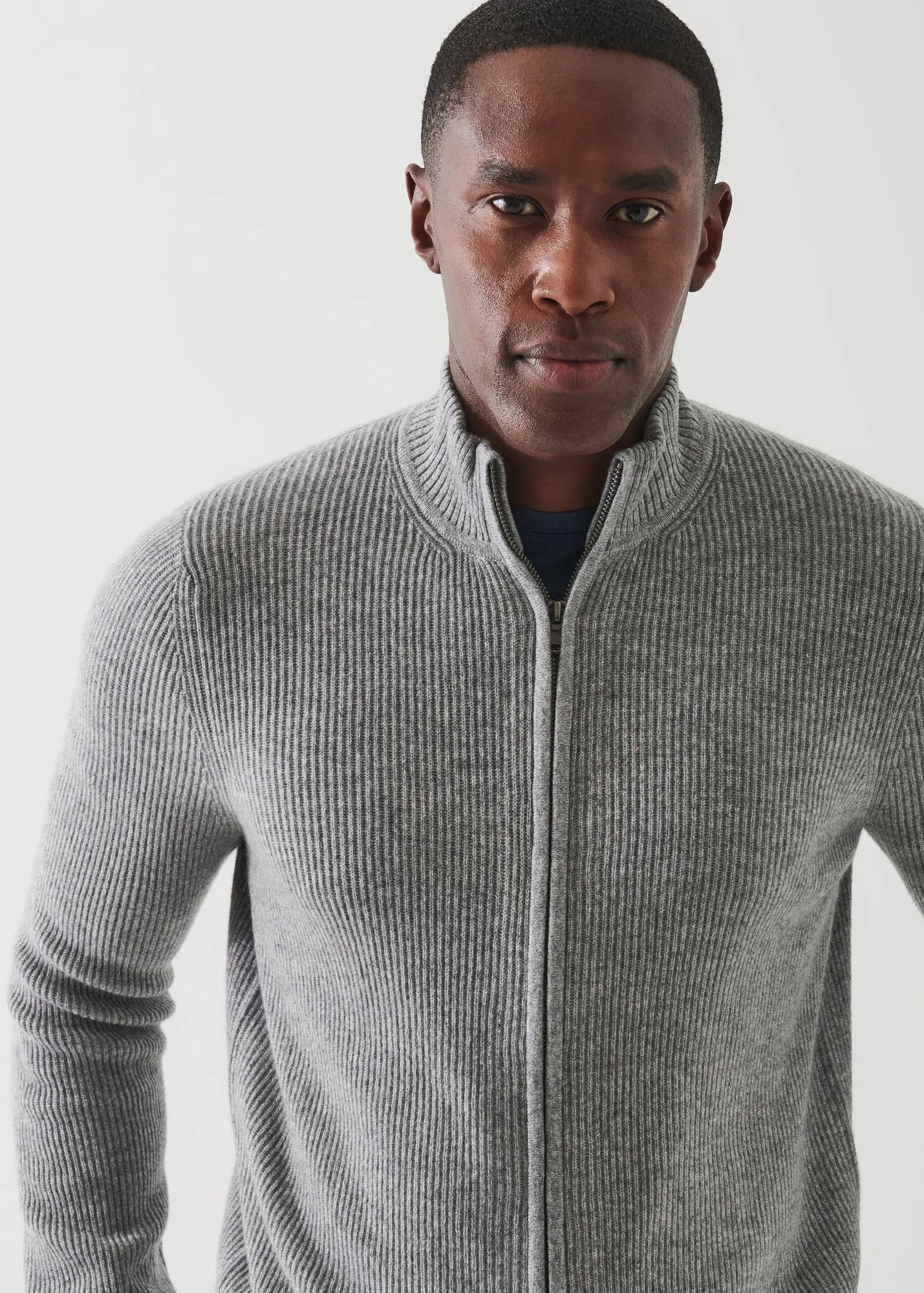 RIBBED CASHMERE FULL ZIP