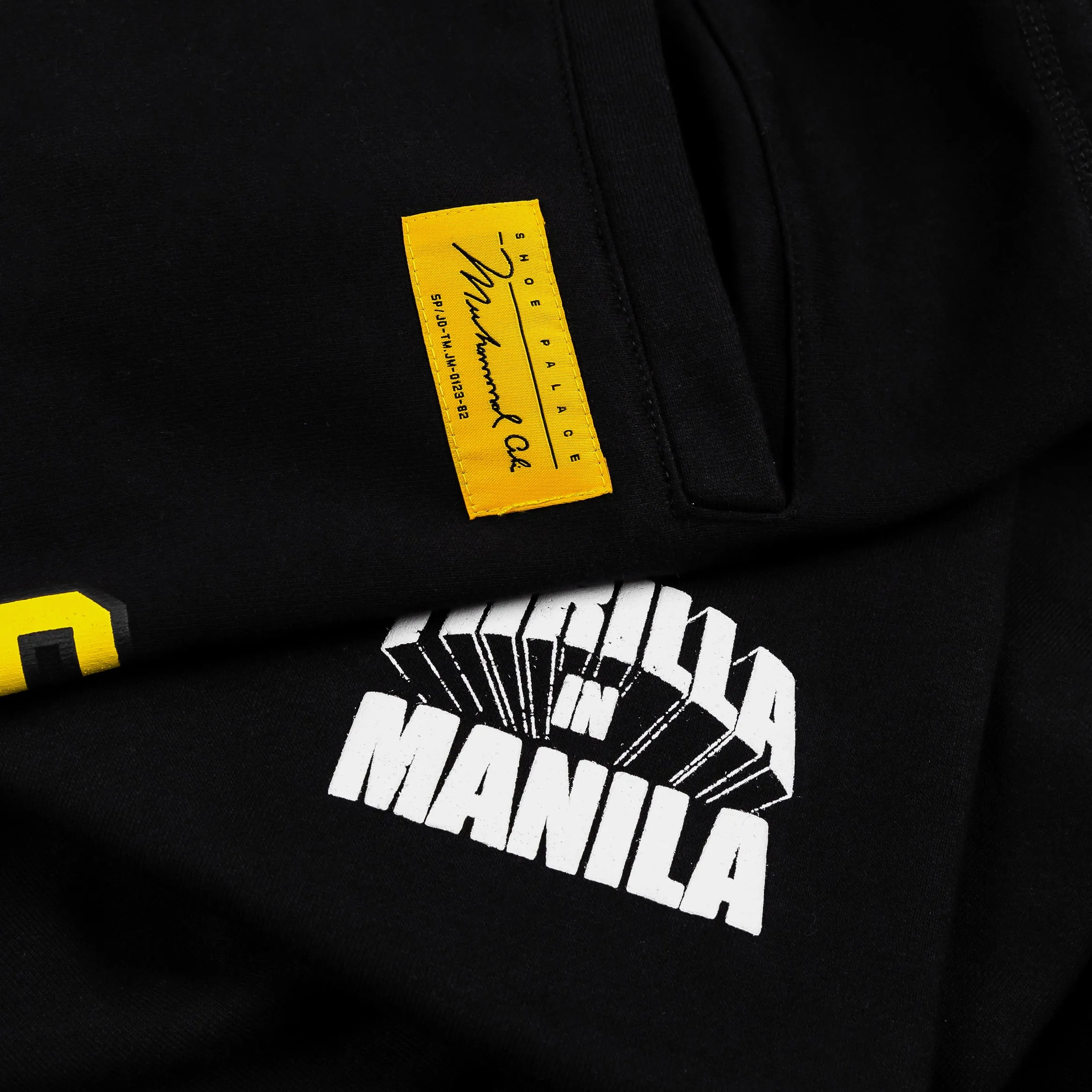 Mens SP x Muhammad Ali Thrilla In Manila Jogger Pants - Stylish Black and Yellow Athletic Wear