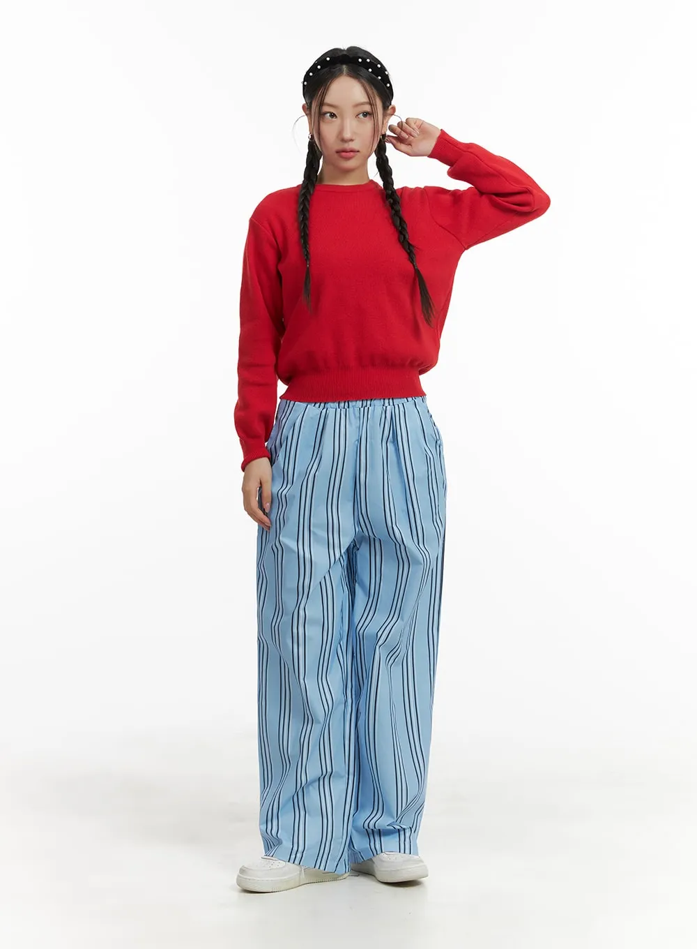 Striped Cotton Pocket Pants OM429