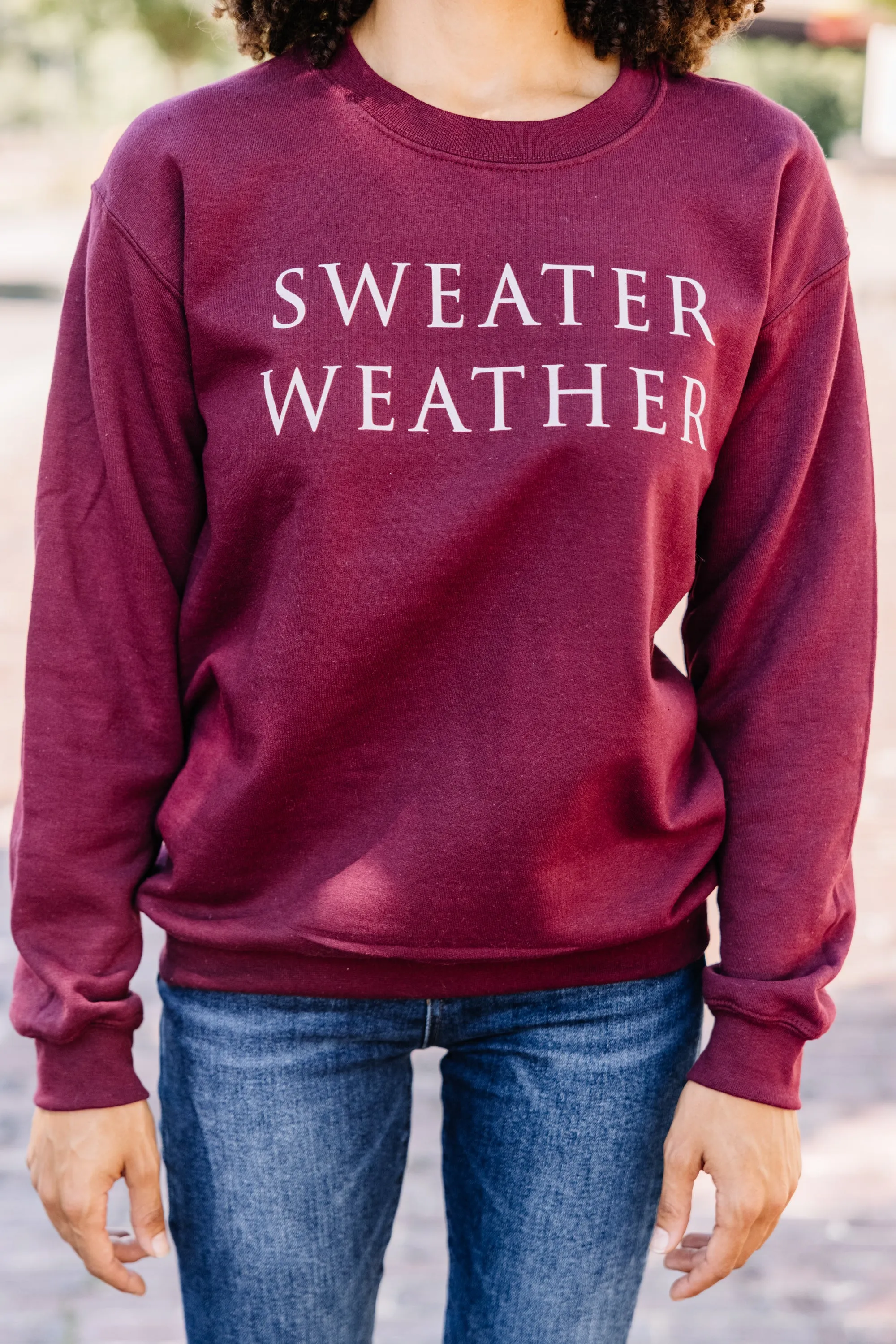 Sweater Weather Maroon Red Graphic Sweatshirt