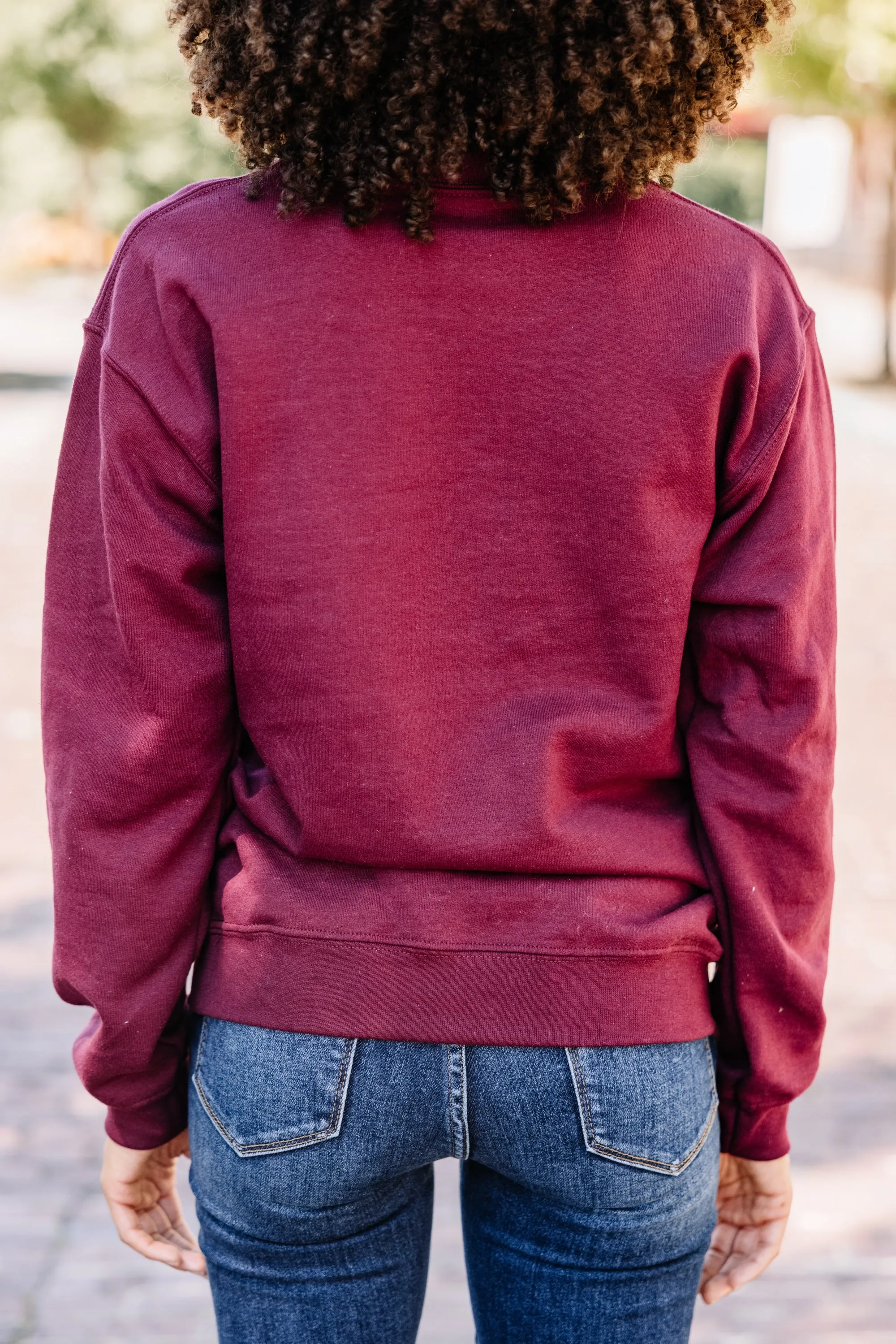 Sweater Weather Maroon Red Graphic Sweatshirt