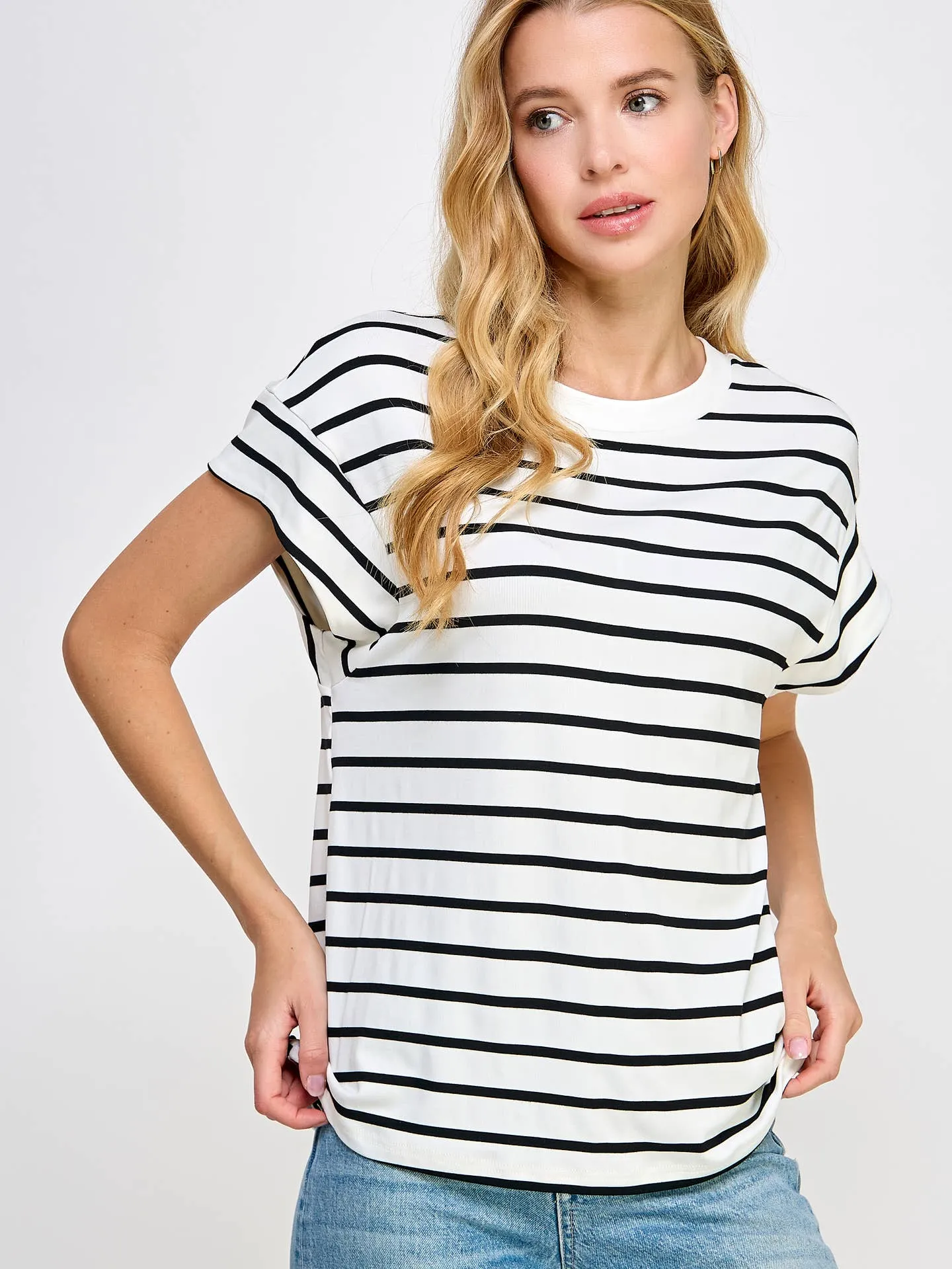 Tamar Striped Raglan Sleeves Ellison T-Shirt