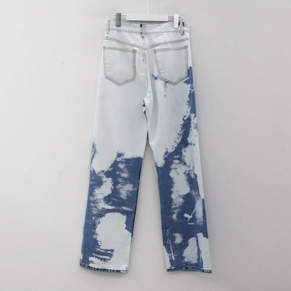 Tie-dye Wide Leg Denim Pants CJ03