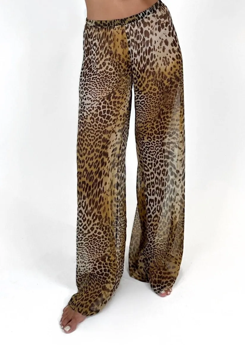 Try Pants in Leopard Silk Chiffon