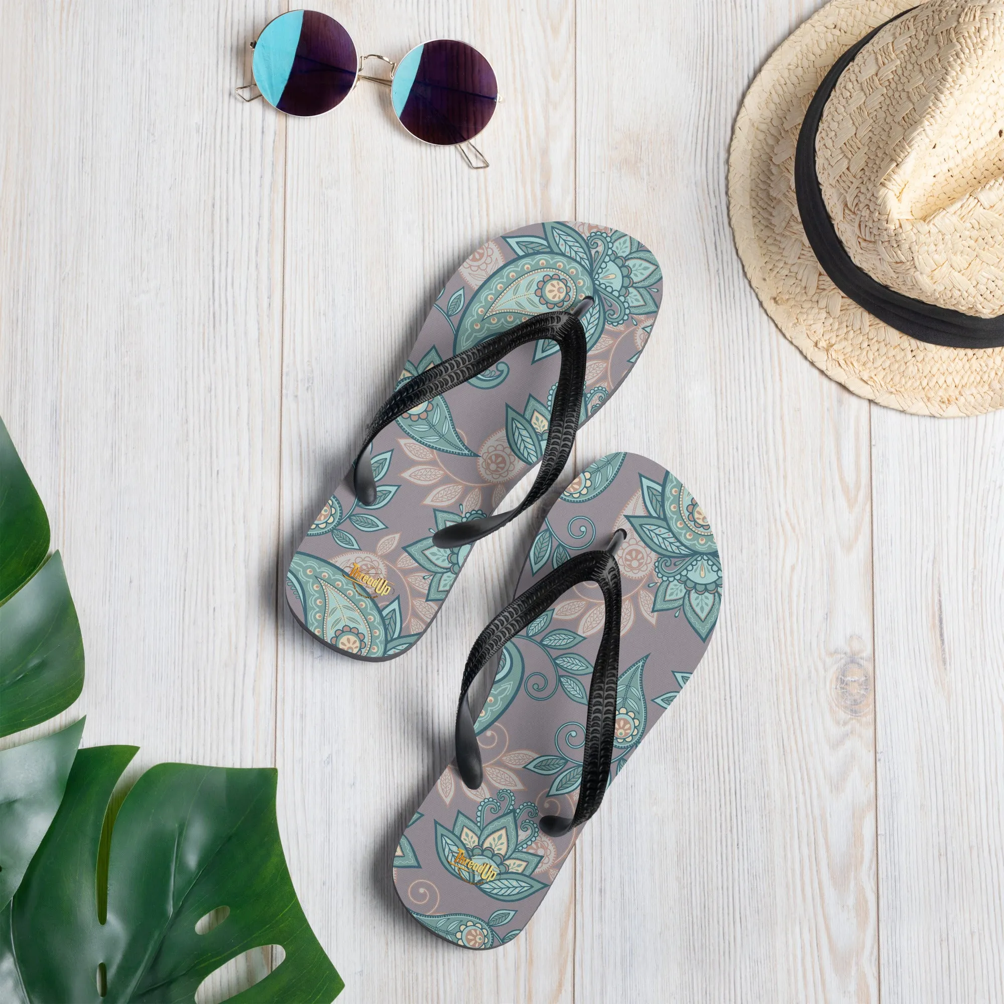 Unisex Flip-Flops - Abstract Design