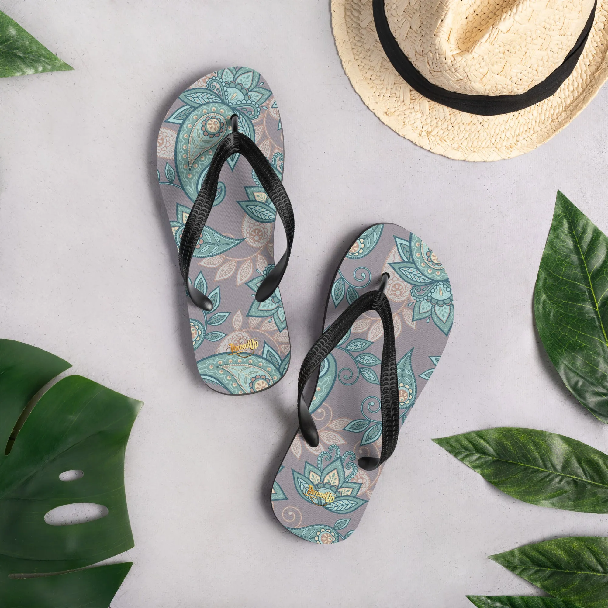 Unisex Flip-Flops - Abstract Design