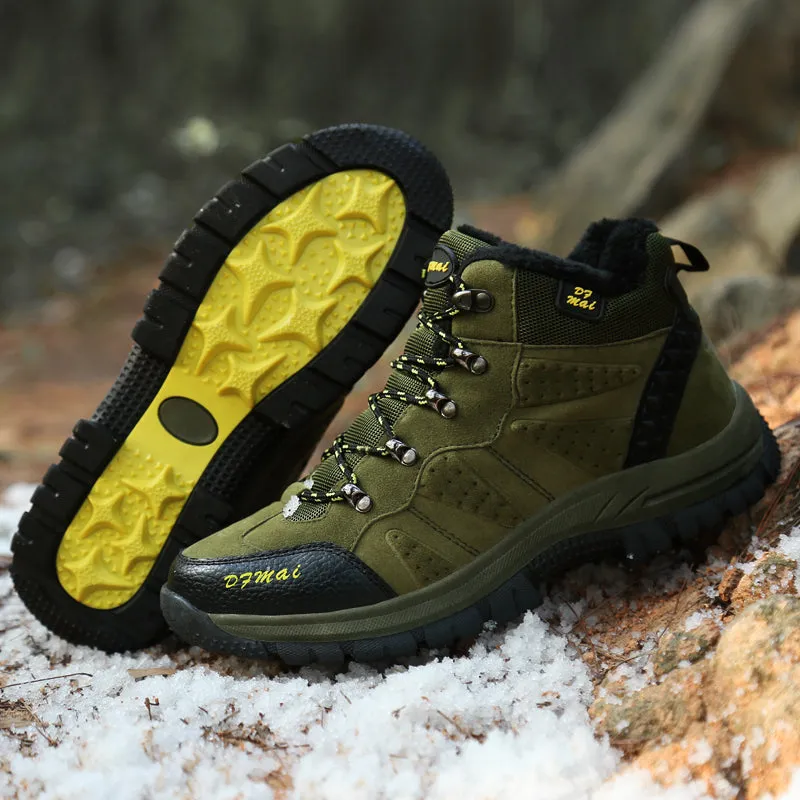 Winter Mens Warm Hiking Boots High Top Sneakers Outdoor Shoes