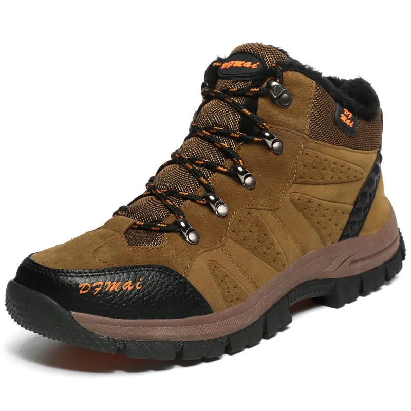 Winter Mens Warm Hiking Boots High Top Sneakers Outdoor Shoes