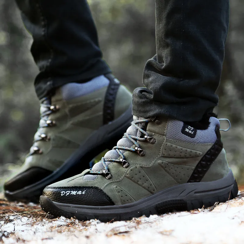 Winter Mens Warm Hiking Boots High Top Sneakers Outdoor Shoes