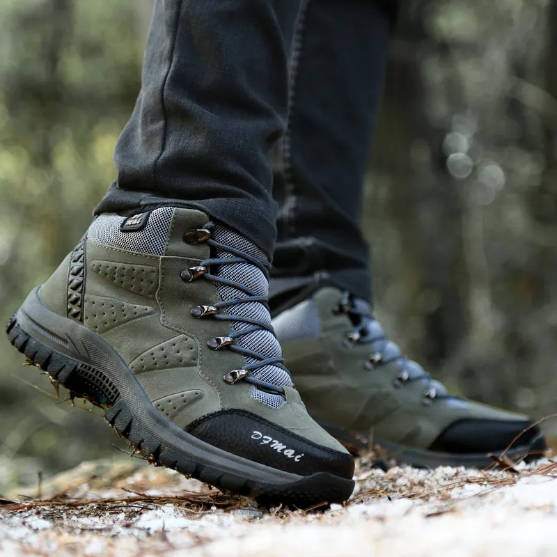 Winter Mens Warm Hiking Boots High Top Sneakers Outdoor Shoes