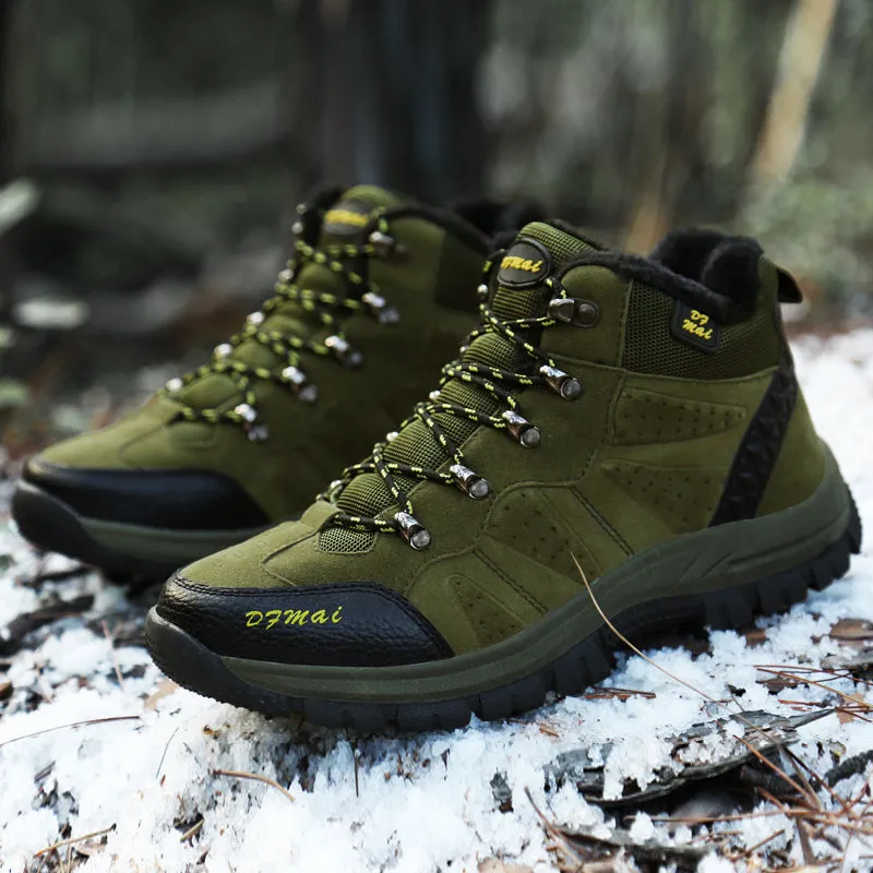 Winter Mens Warm Hiking Boots High Top Sneakers Outdoor Shoes