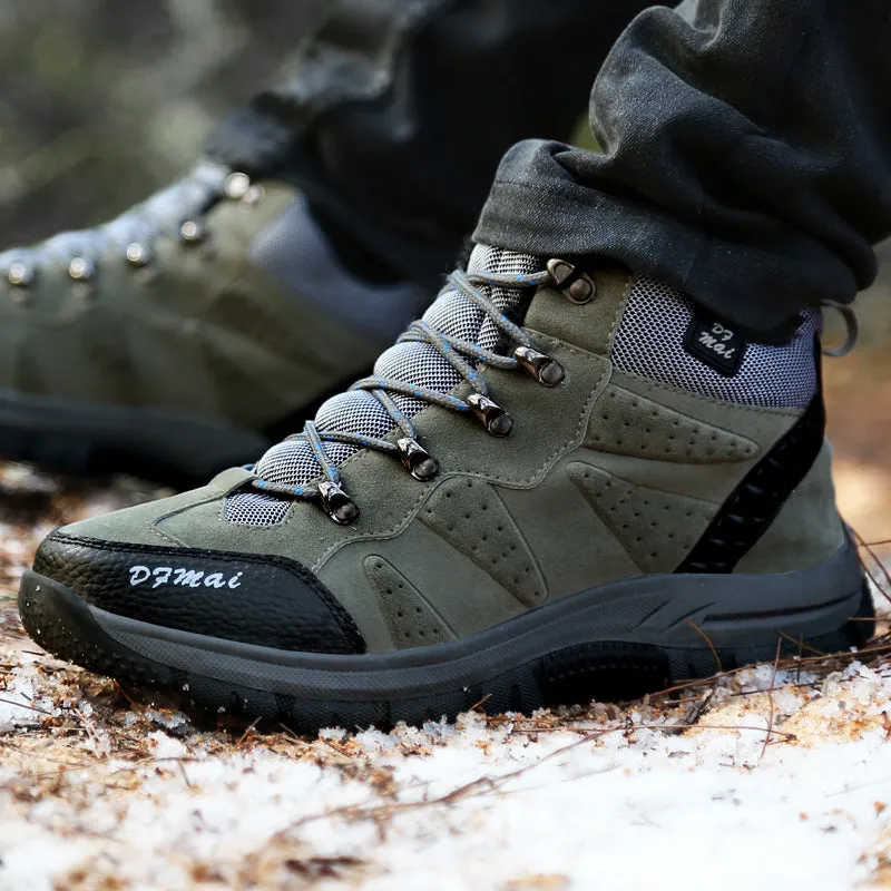 Winter Mens Warm Hiking Boots High Top Sneakers Outdoor Shoes