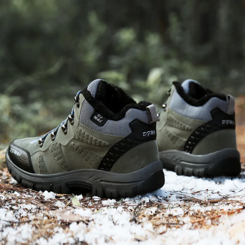 Winter Mens Warm Hiking Boots High Top Sneakers Outdoor Shoes