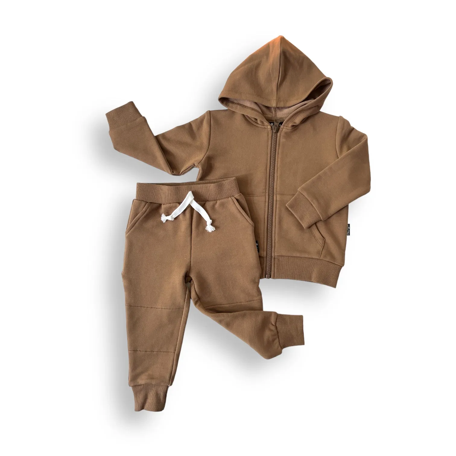 ZIP HOODIE- Mocha Bamboo French Terry